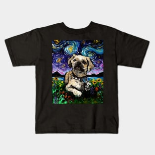 Shih Tzu Night 3 (full image) Kids T-Shirt